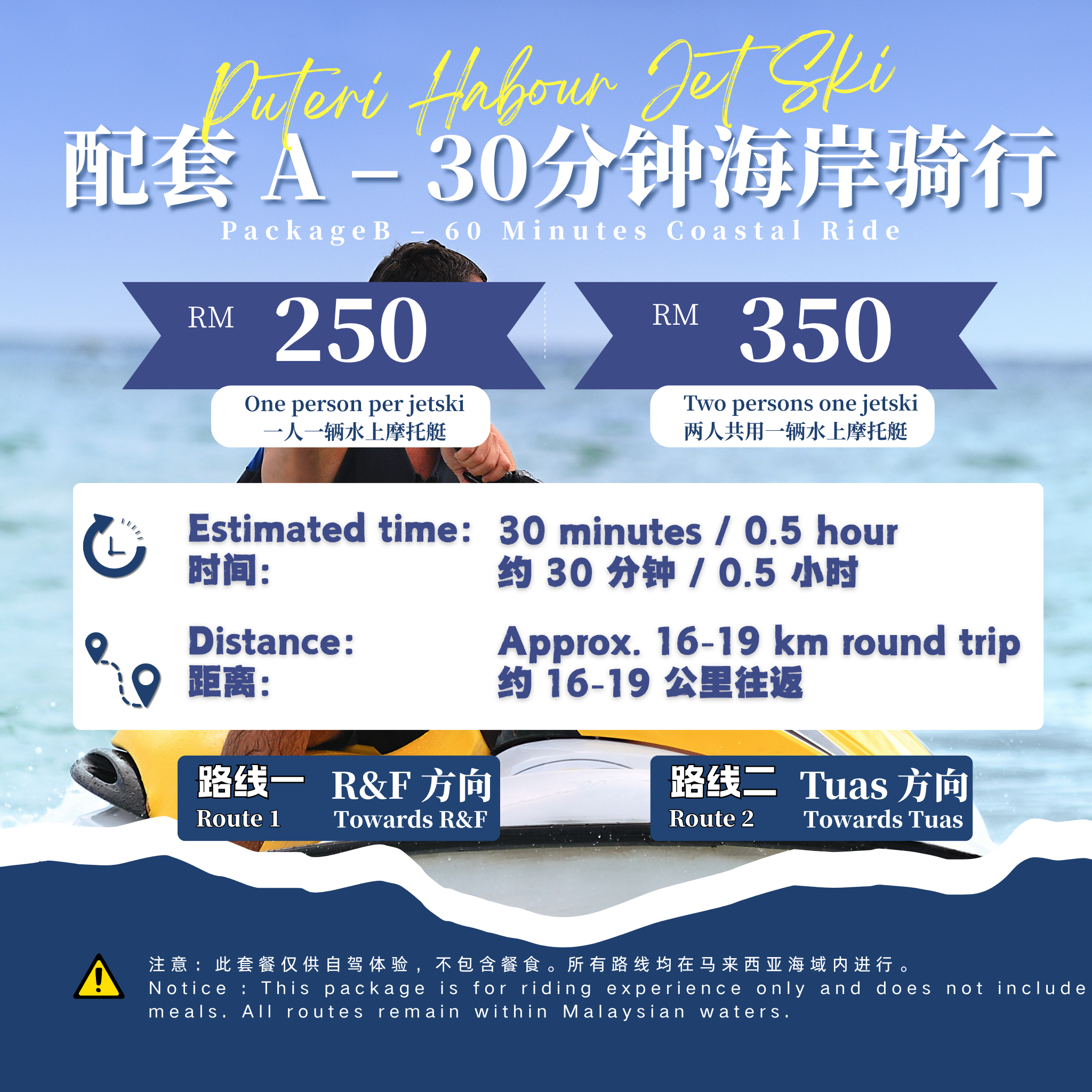 Puteri Habour JetSki Ride Package A - Seadoo Safari Johor Bahru