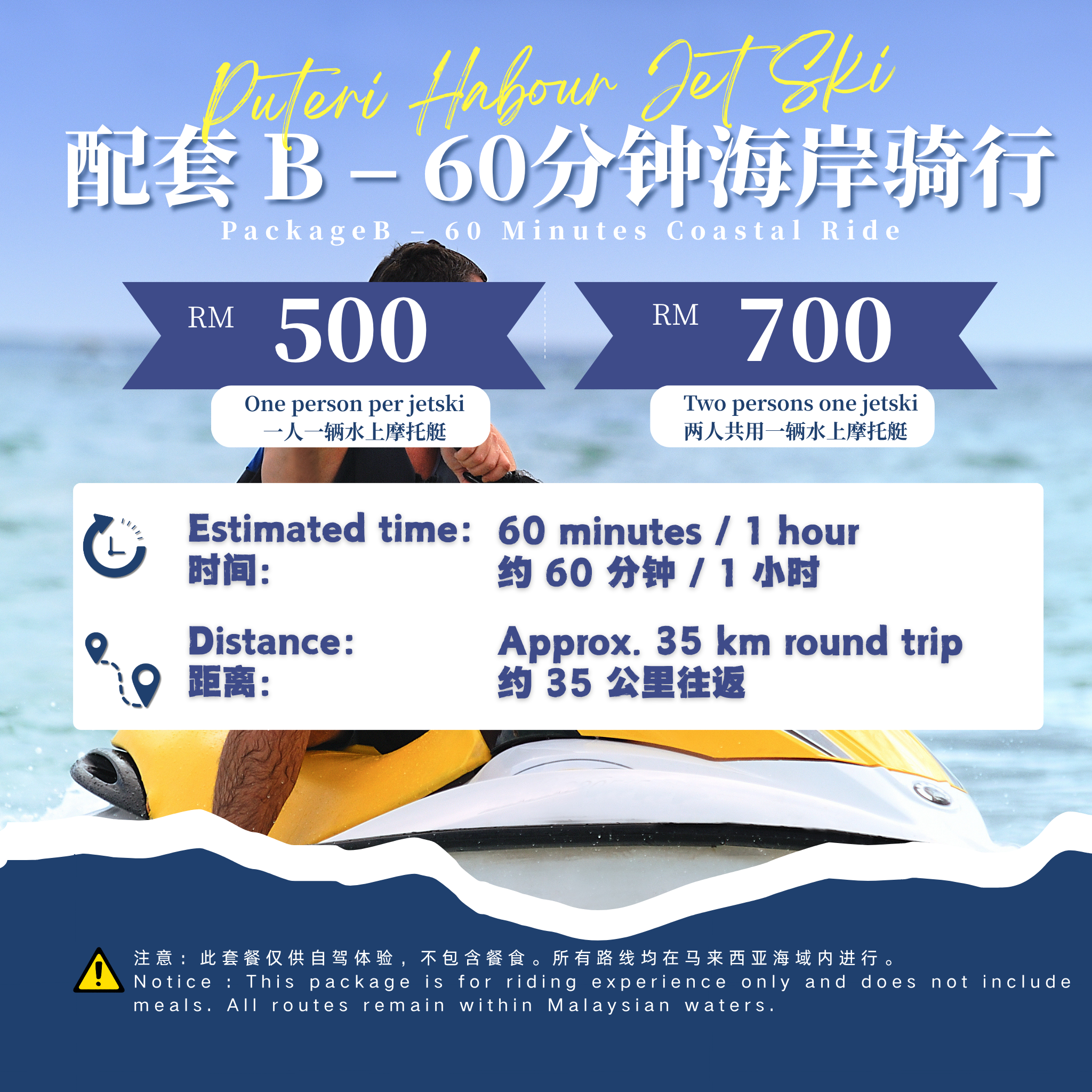 Puteri Habour JetSki Ride Package B – Seadoo Safari Johor Bahru