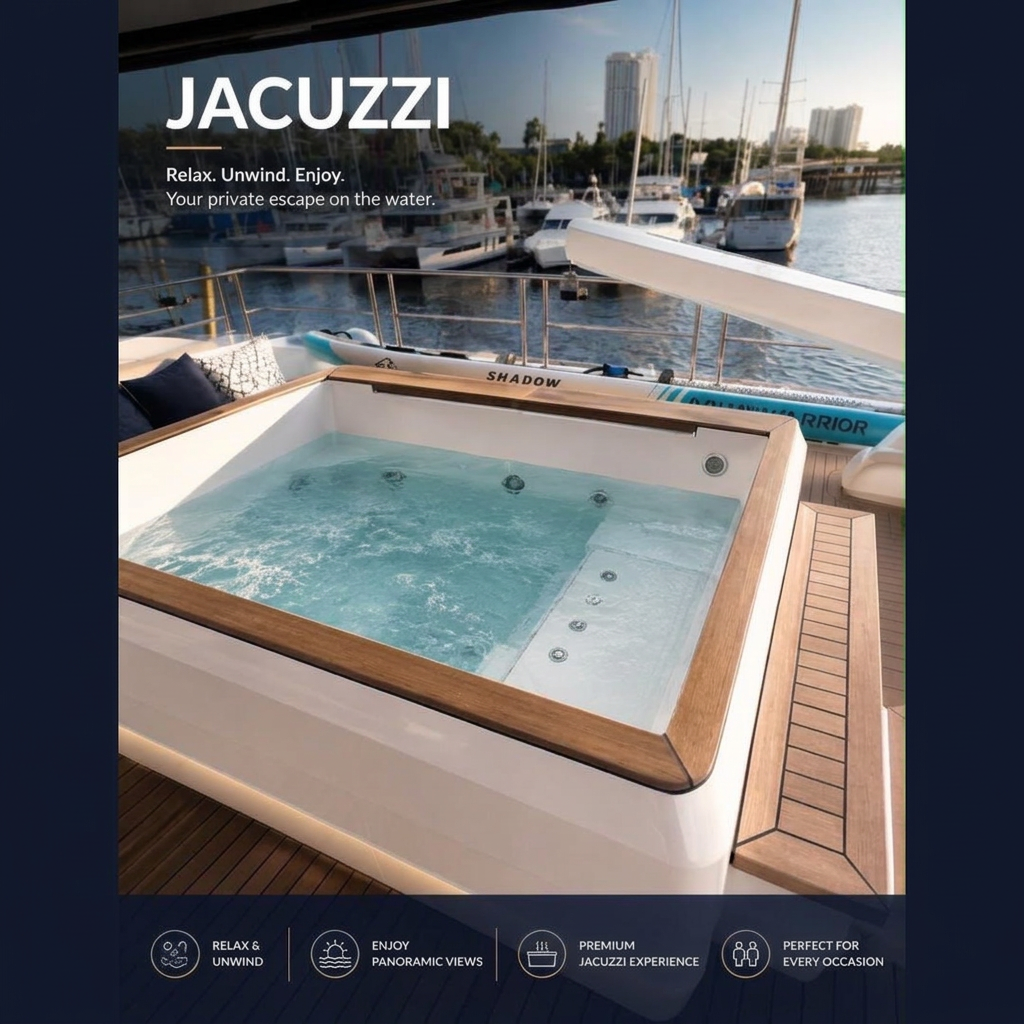 Jacuzzi aboard Ange Etoile luxury catamaran